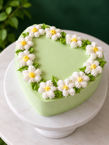Daisy Garden Heart Cake