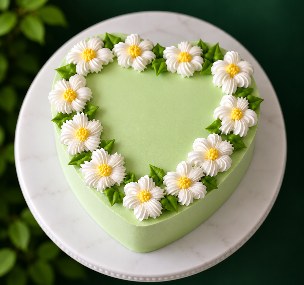 Daisy Garden Heart Cake