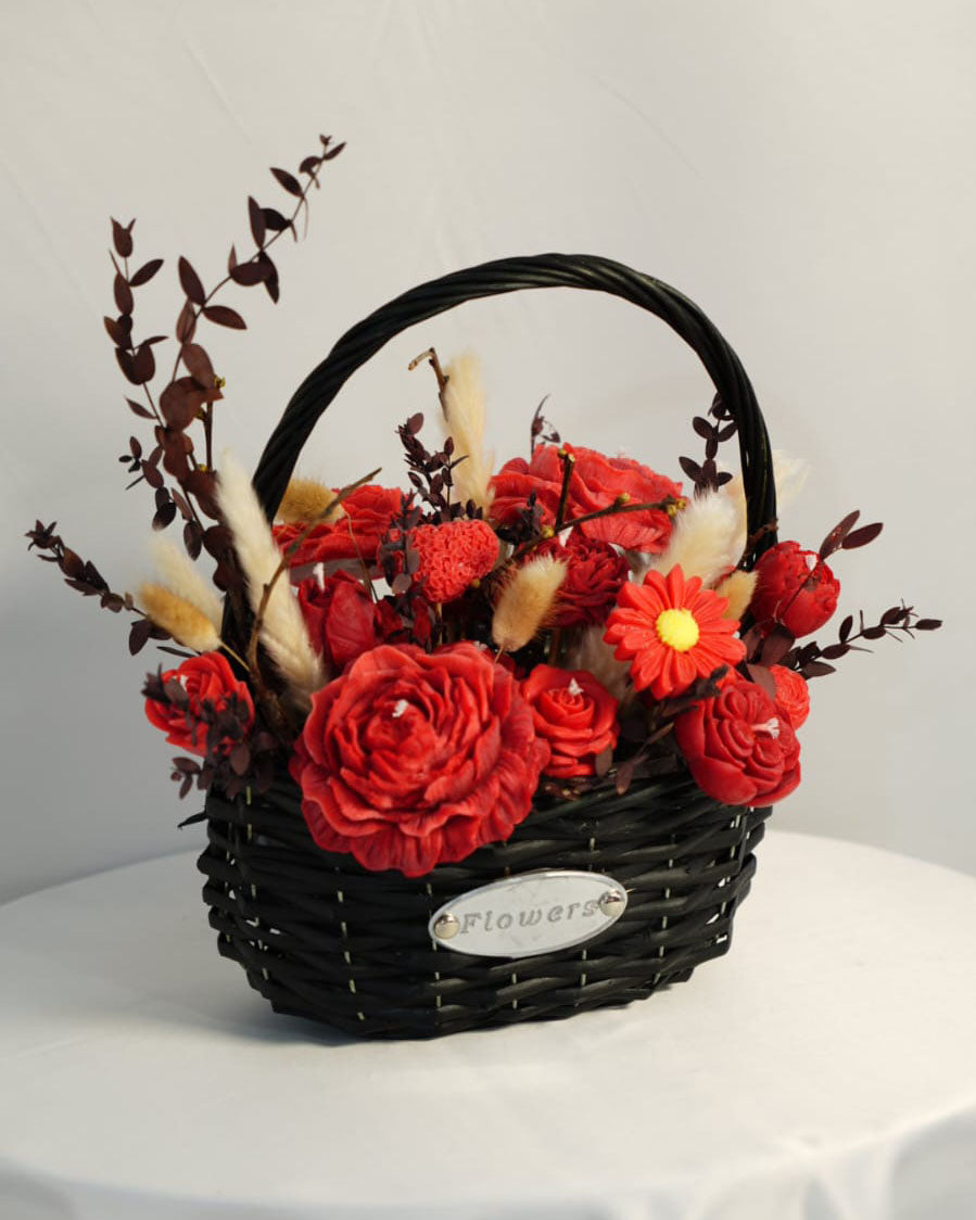 Ruby Blossom Candle Bouquet
